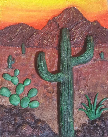 Art teacher Charlene Lear submitted this Relief Landscape project as part of the ACTÍVA Products Art Teacher Mystery Box contest.  See her lesson plan here!